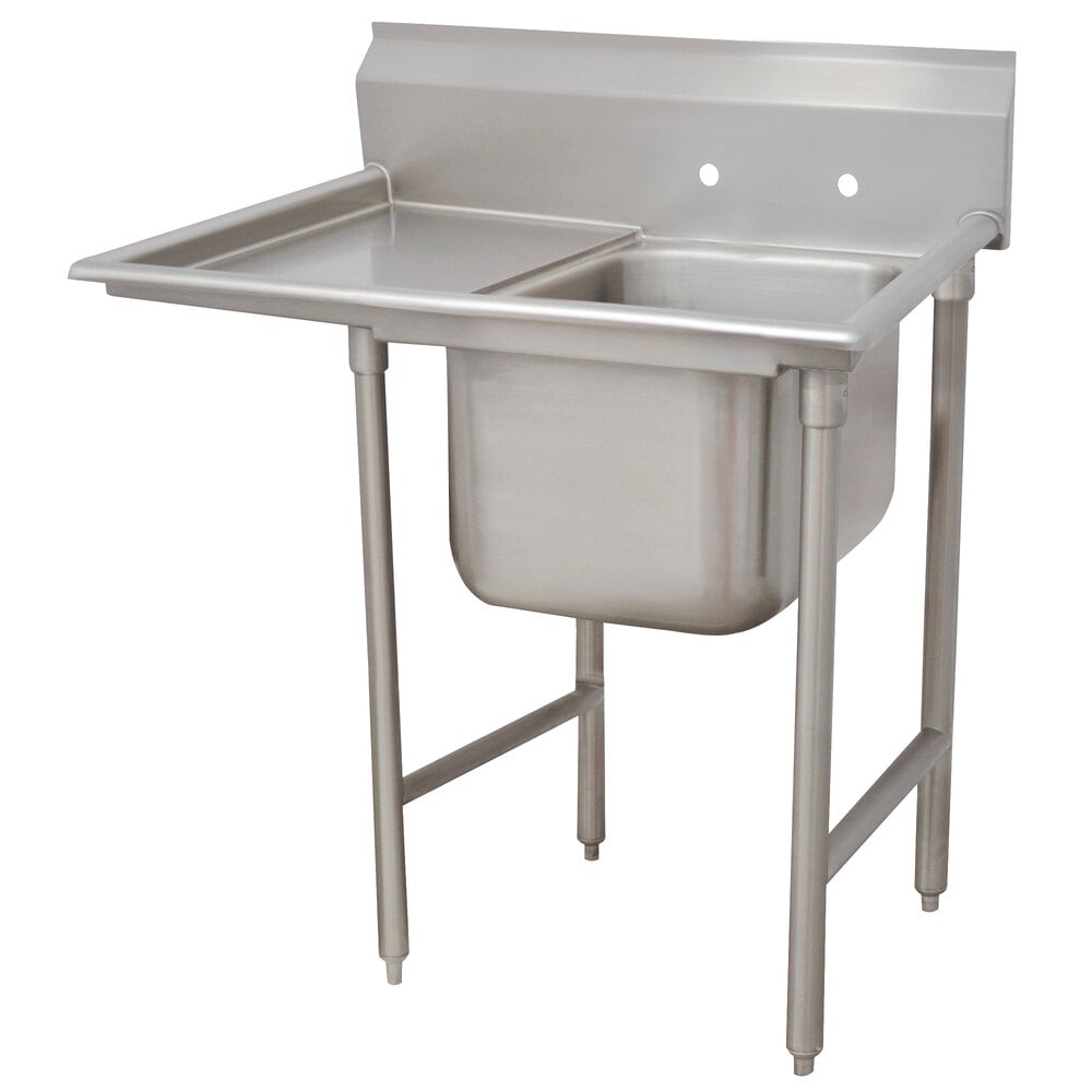 Advance Tabco 9-81-20-24 Super Saver One Compartment Pot Sink with One Drainboard - 50" - Left Drainboard