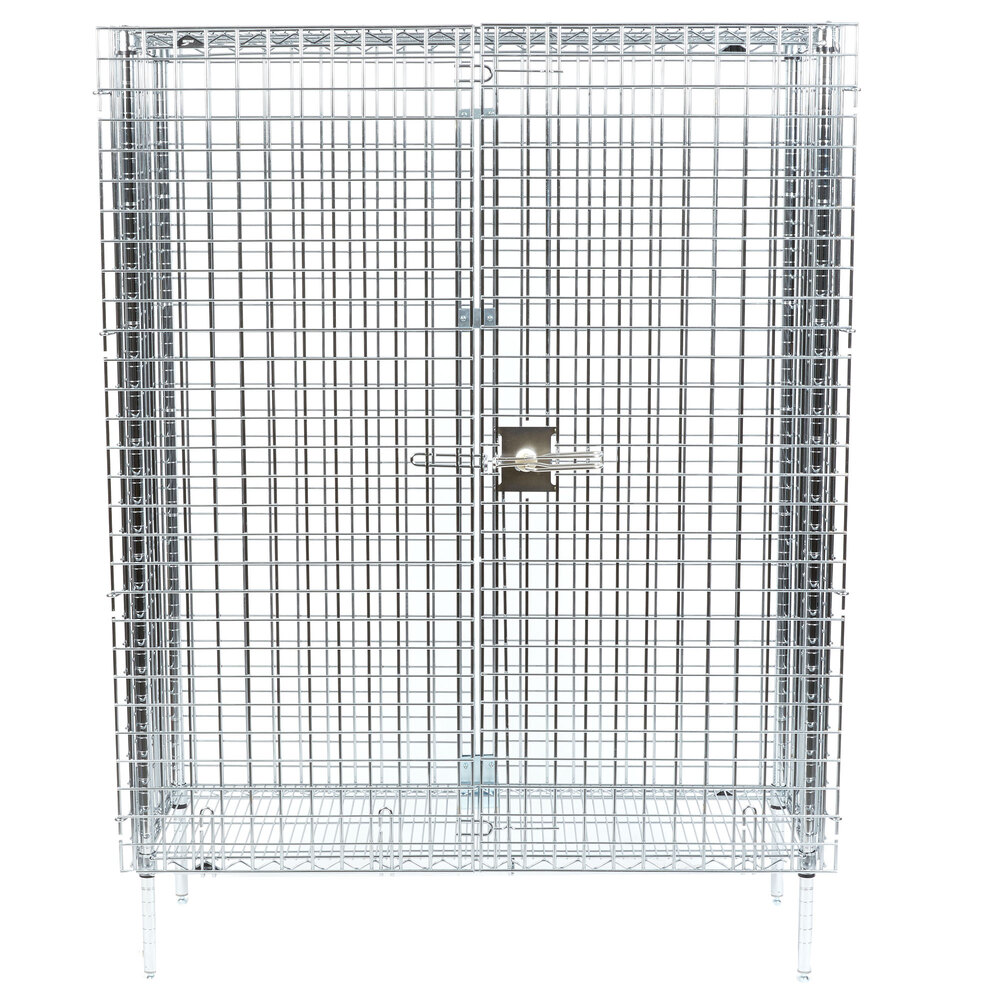 Metro SEC35C Chrome Stationary Wire Security Cabinet 50 1/2" x 21 1/2" x 66 13/16"