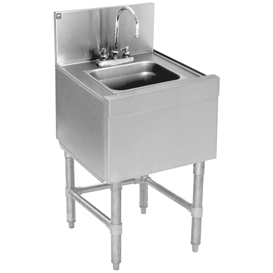 Eagle Group WS12-19 Spec-Bar 2000® 1 Bowl Underbar Wet Waste Sink with Deck Mount Gooseneck Faucet - 12" x 19"
