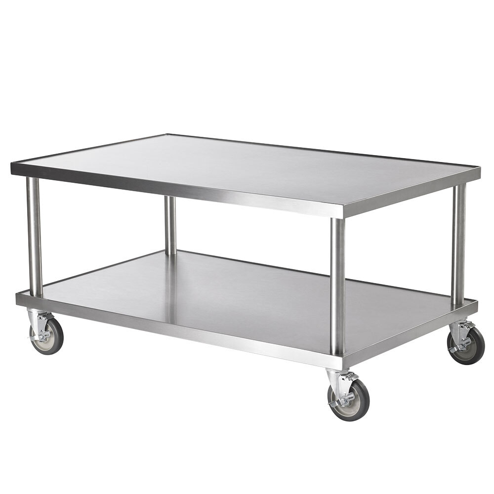 Vollrath 4087948 48" x 30" Stainless Steel Heavy Duty Mobile Equipment Stand with Undershelf and Casters