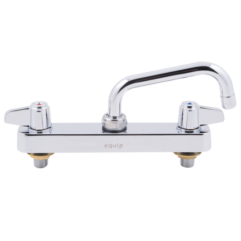 Equip by T&S 5F-8CLX06 Deck Mounted Workboard Faucet with 6 1/8" Swing Spout, 8" Centers, 5.03 GPM Laminar Flow Device, Cerama Cartridges, and Lever Handles