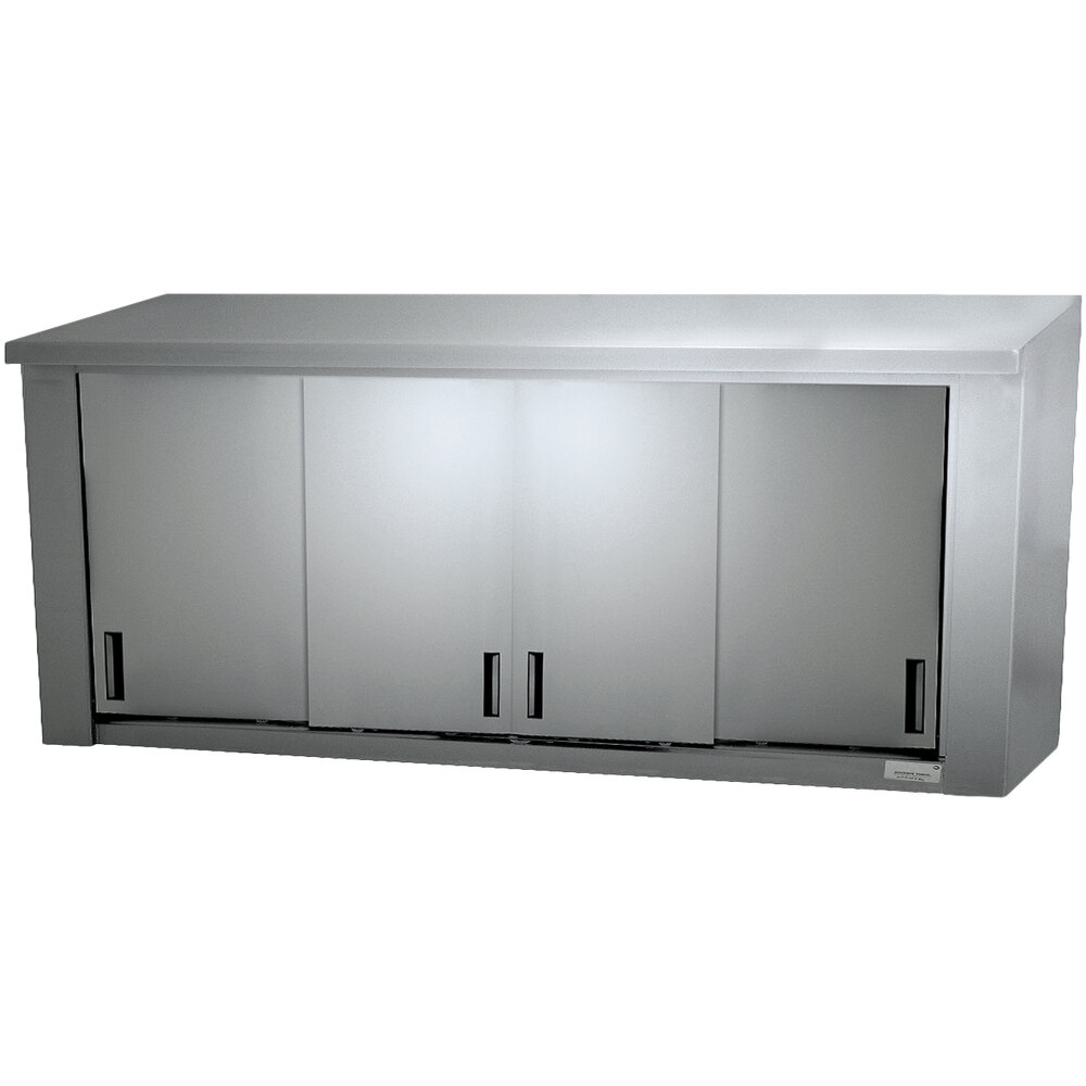 Advance Tabco WCS-15-96 96" Stainless Steel Wall Cabinet with Sliding Doors