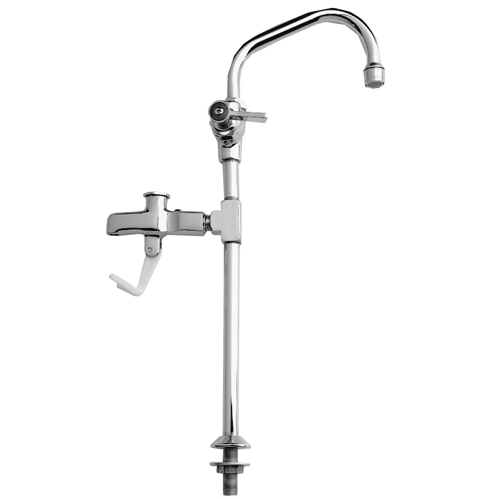 Fisher 1009 8" Pedestal Glass Filler with 6" Swing Spout - 3/8" NPT Male Inlet