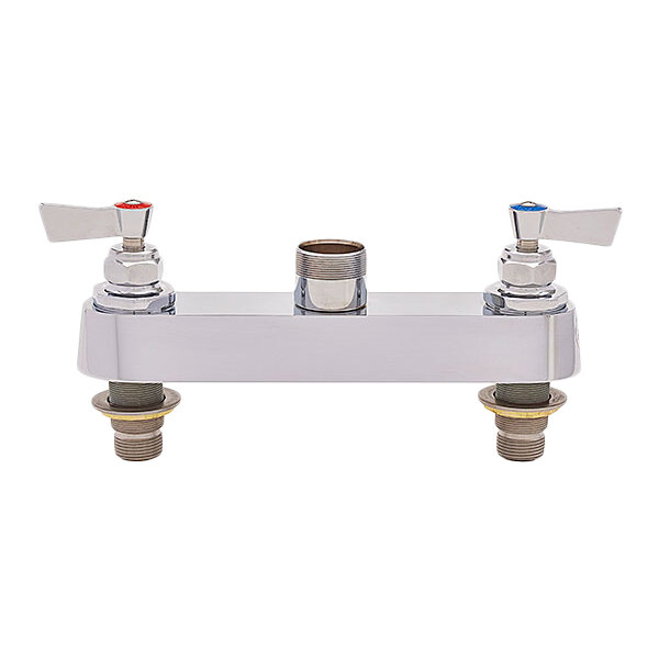 Fisher 5300 Deck Mounted 3/4" Brass Faucet Base with 8" Centers, Swivel Stems, Swivel Outlet, and Lever Handles