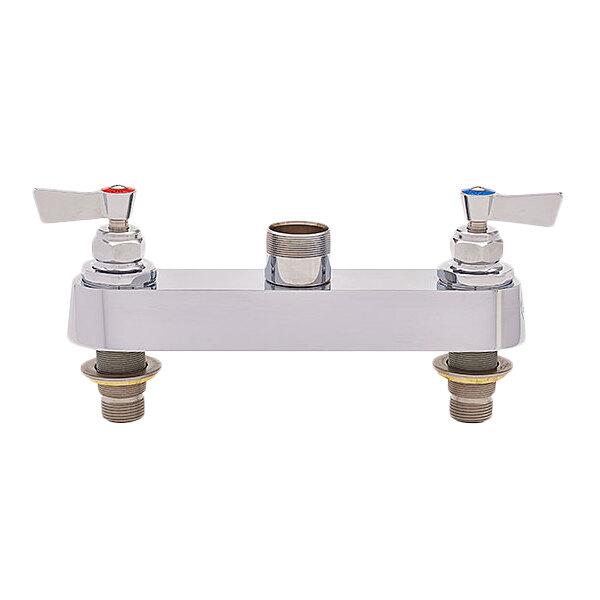 Fisher 5300-CV Deck Mounted 3/4" Brass Faucet Base with 8" Centers, Check Stems, Swivel Outlet, and Lever Handles