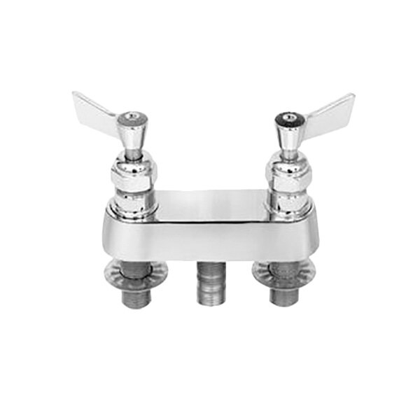 Fisher 2805-CV Remote Mounted 1/2" Brass Faucet Base with 4" Centers, Check Stems, and Lever Handles