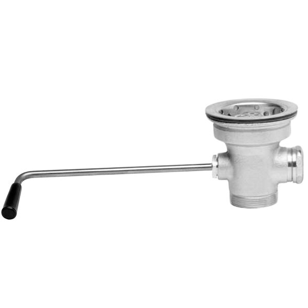 Fisher 24864 Chrome Twist Handle Waste Valve with 3 1/2" Sink Opening, 1 1/2" Drain Opening, Basket Strainer, and Overflow Port