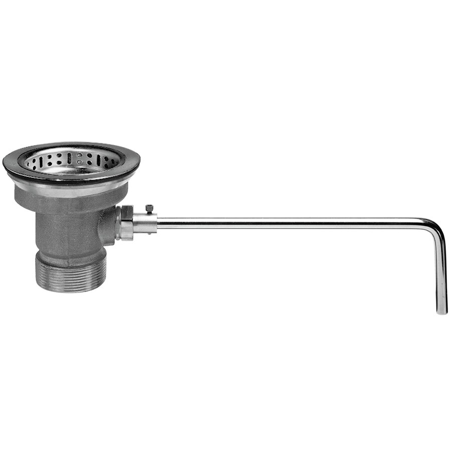 Fisher 24856 Chrome Twist Handle Waste Valve with 3 1/2" Sink Opening, 2" Drain Opening, and Basket Strainer