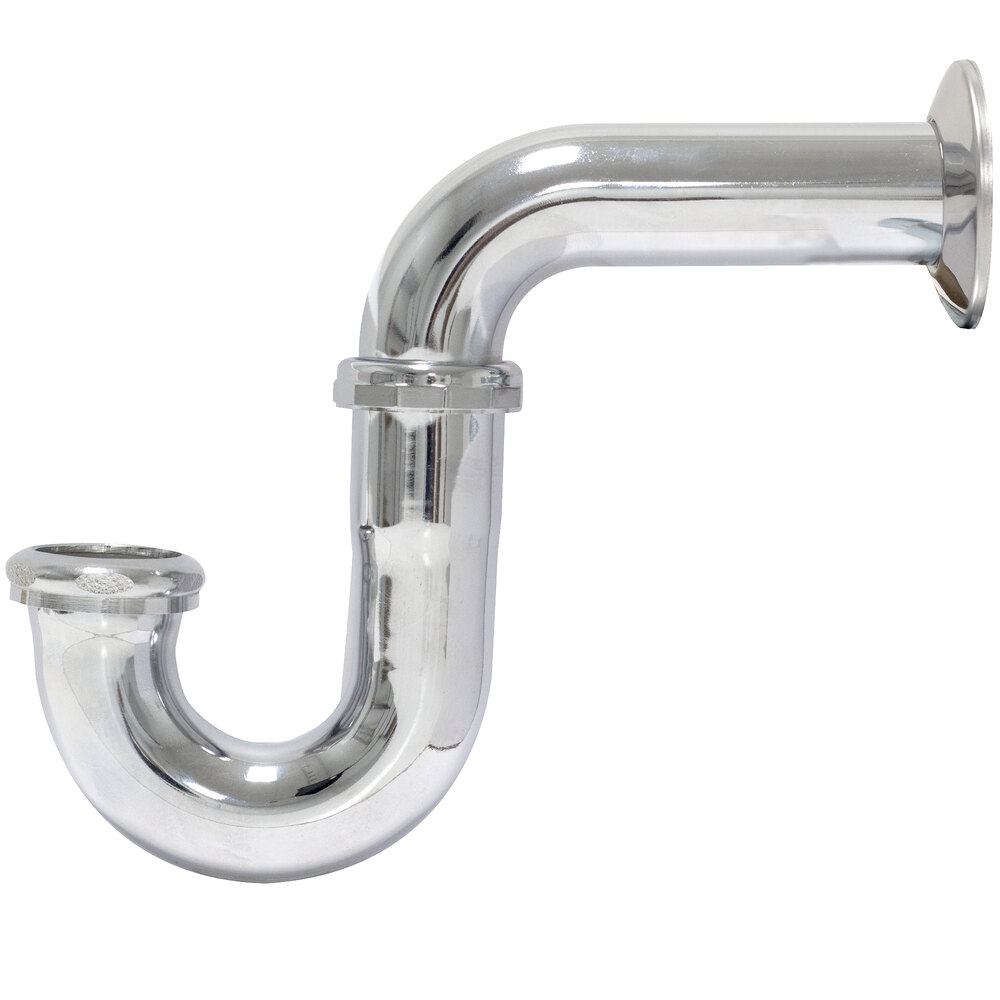 Advance Tabco 7-PS-10 17 Gauge Chrome Plated P Trap - 1 1/2" IPS