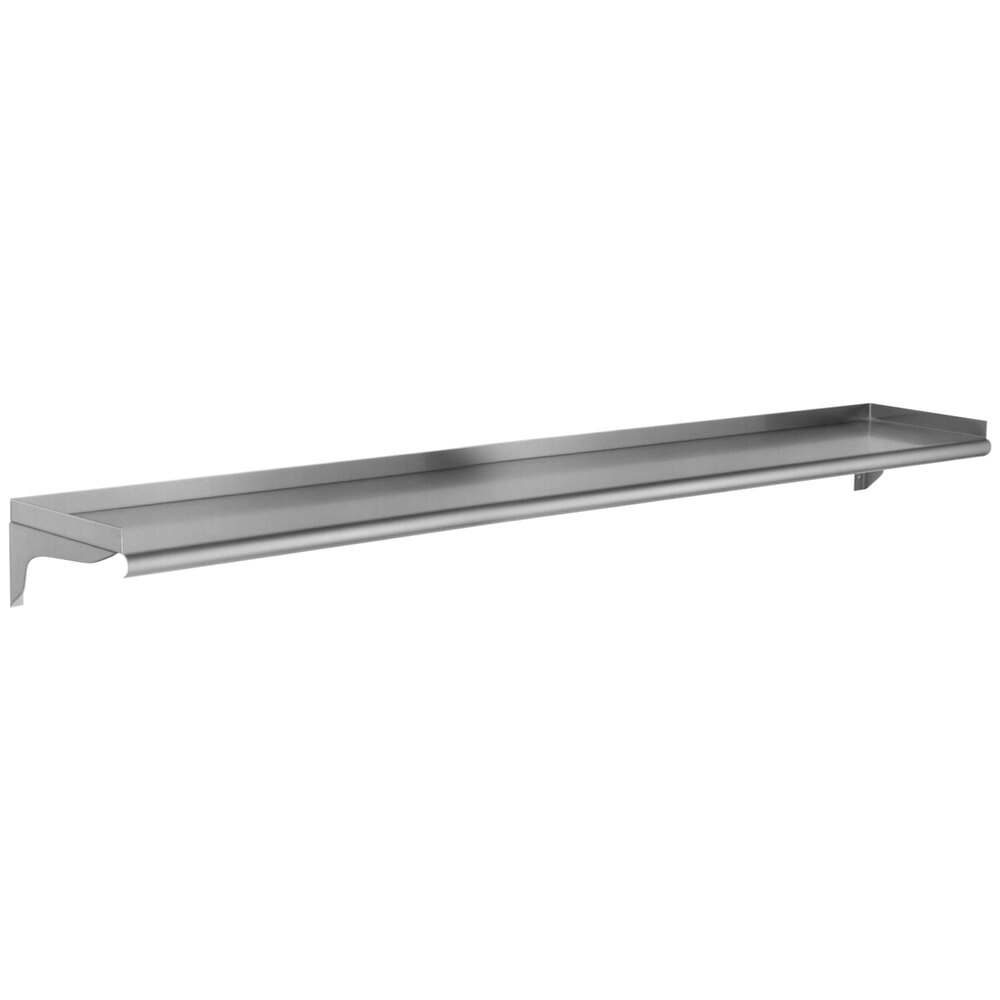 Eagle Group WS10120-16/3 16 Gauge Stainless Steel 10" x 120" Wall Mounted Shelf