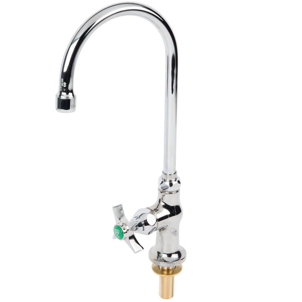 T&S BL-5705-04 Deck Mount Laboratory Faucet with 5 3/4" Swivel/Rigid Gooseneck Spout, Aerator, Eterna Cartridge and 4-Arm Handle