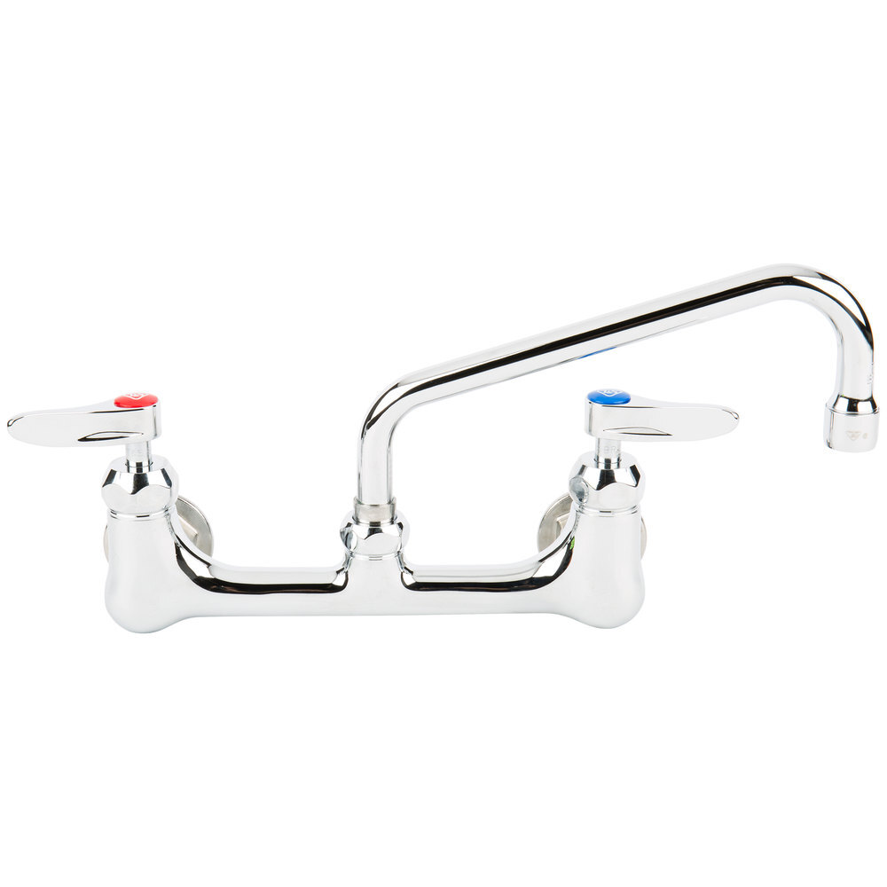 Equip by T&S 5F-8WLB08 Wall Mounted Faucet with 8" Centers, 8 1/8" Swing Spout, Laminar Flow Device, Cerama Cartridges, and Lever Handles