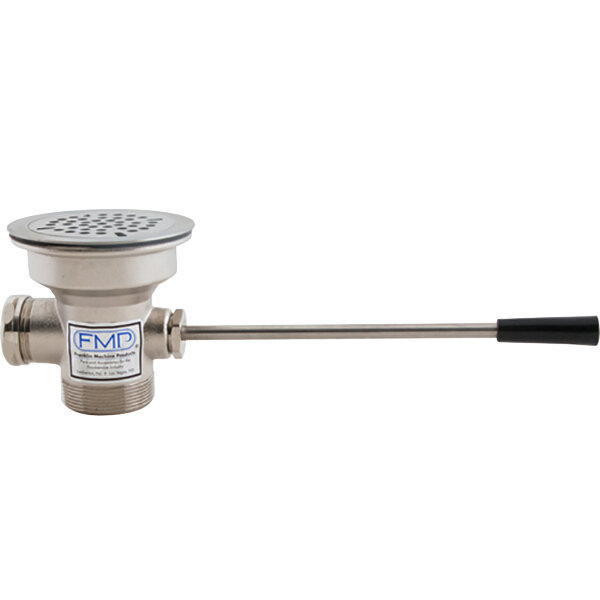 FMP 100-1012 Lever Waste Valve with 3 1/2" Sink Opening, 2" Drain Opening with 1 1/2" Reducer, Flat Strainer, and Overflow Port