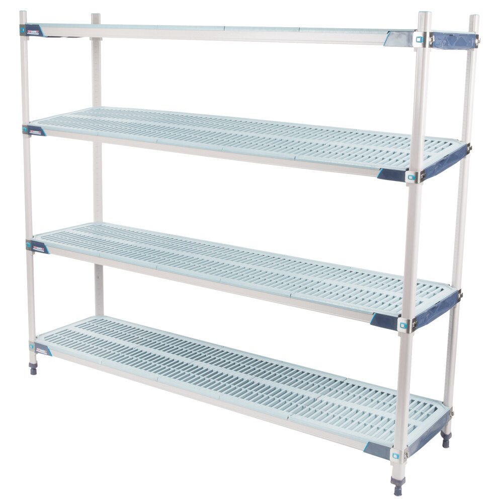 Metro X376GX3 MetroMax i 4-Shelf Polymer Shelving Unit - 18" x 72" x 63"
