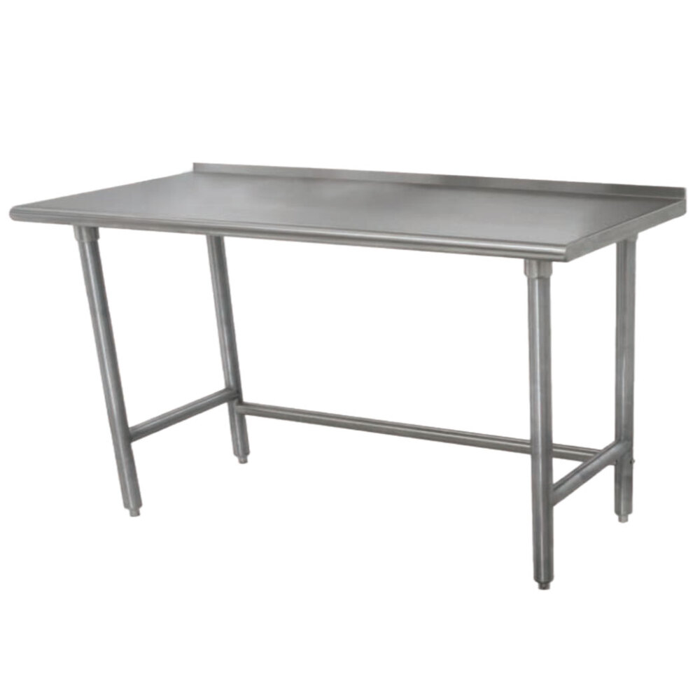 Advance Tabco TSFLAG-304 30" x 48" 16-Gauge 430 Stainless Steel Economy Work Table with 1 1/2" Backsplash