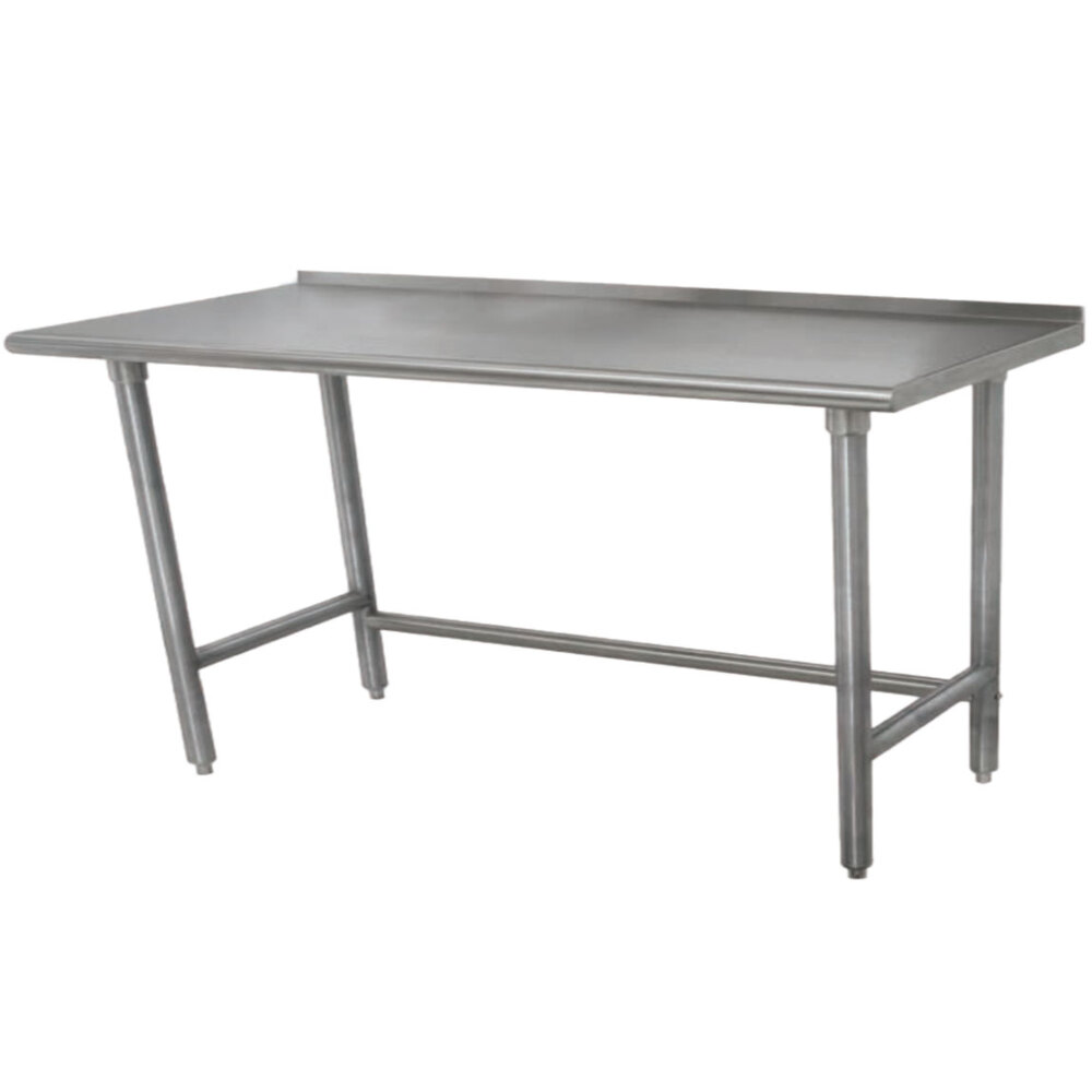 Advance Tabco TSFLAG-305 30" x 60" 16-Gauge 430 Stainless Steel Economy Work Table with 1 1/2" Backsplash