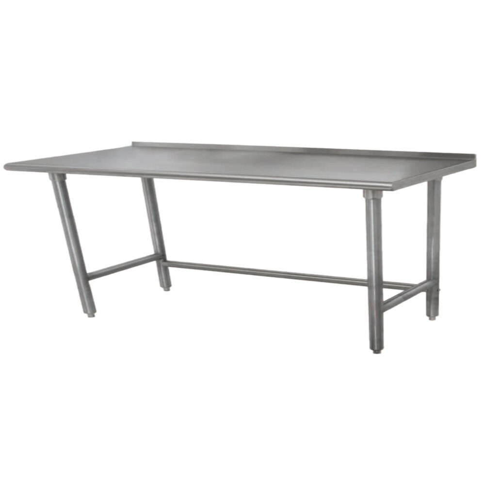 Advance Tabco TSFLAG-247 24" x 84" 16-Gauge 430 Stainless Steel Economy Work Table with 1 1/2" Backsplash