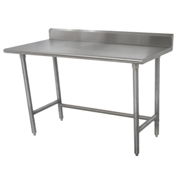 Advance Tabco TKSLAG-303 30" x 36" 16-Gauge 430 Stainless Steel Economy Work Table with 5" Backsplash