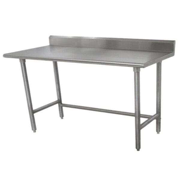 Advance Tabco TKSLAG-304 30" x 48" 16-Gauge 430 Stainless Steel Economy Work Table with 5" Backsplash