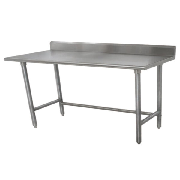 Advance Tabco TKSLAG-305 30" x 60" 16-Gauge 430 Stainless Steel Economy Work Table with 5" Backsplash