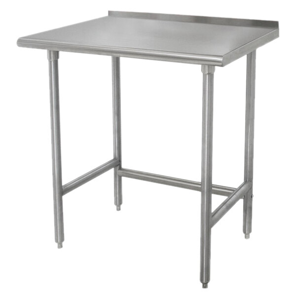 Advance Tabco TSFLAG-300 30" x 30" 16-Gauge 430 Stainless Steel Economy Work Table with 1 1/2" Backsplash