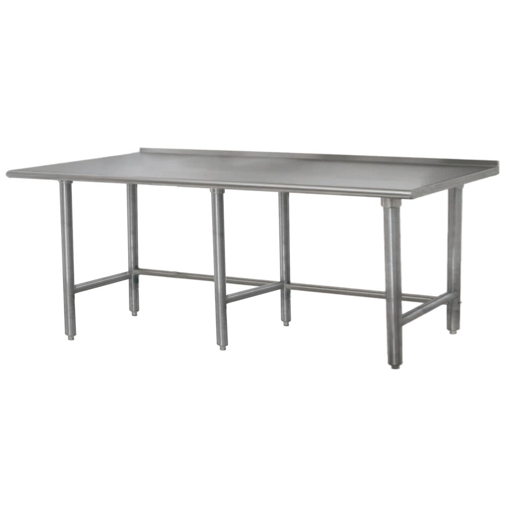 Advance Tabco TSFLAG-308 30" x 96" 16-Gauge 430 Stainless Steel Economy Work Table with 1 1/2" Backsplash