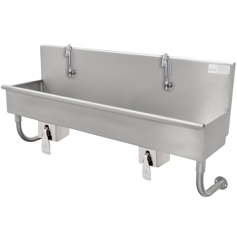 Advance Tabco 19-18-23KV 16-Gauge Hand Sink with 8" Deep Bowl and 1 Knee Operated Faucet - 23" x 17 1/2"