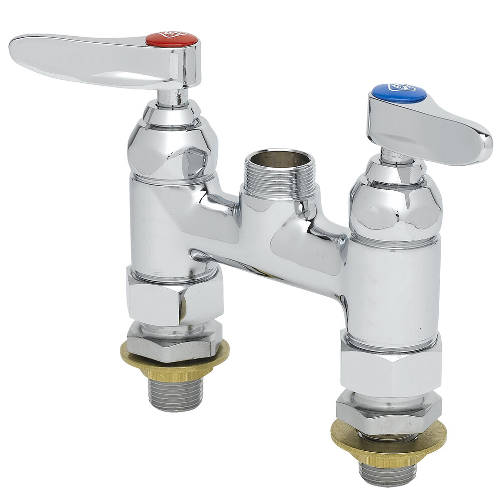 T&S B-0325-LNCC Deck Mount Swivel Faucet Base with 4" Centers, Eterna Cartridges, and CC Connections