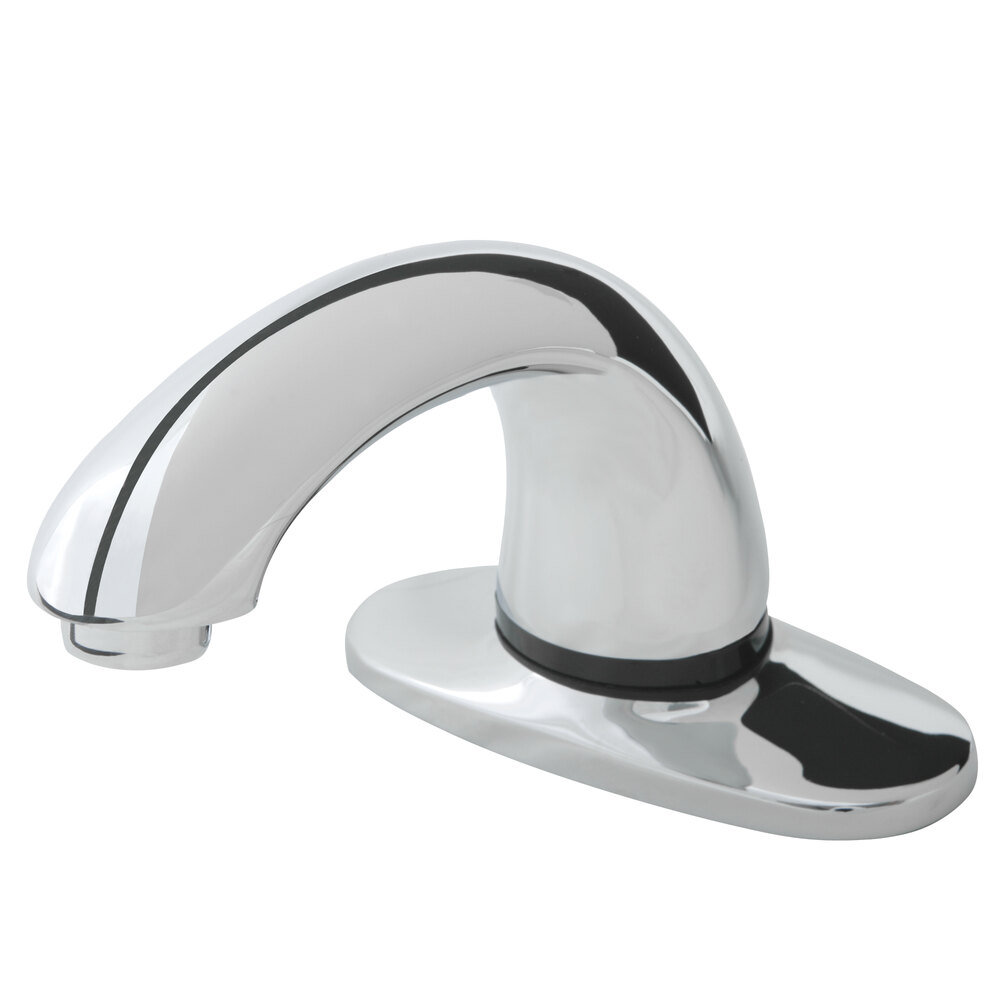 Rubbermaid® 1782744 Milano Chrome 8" Center Set Deck Mounted Hands-Free Sensor Faucet with 3 3/4" Spout, Mixing Valve, and Supply Hoses