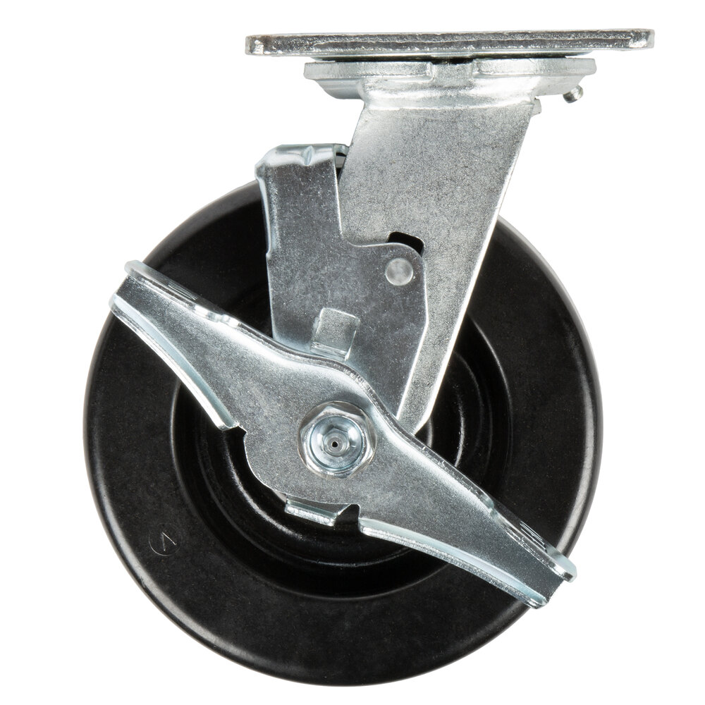 6" Swivel Plate Caster with Brake