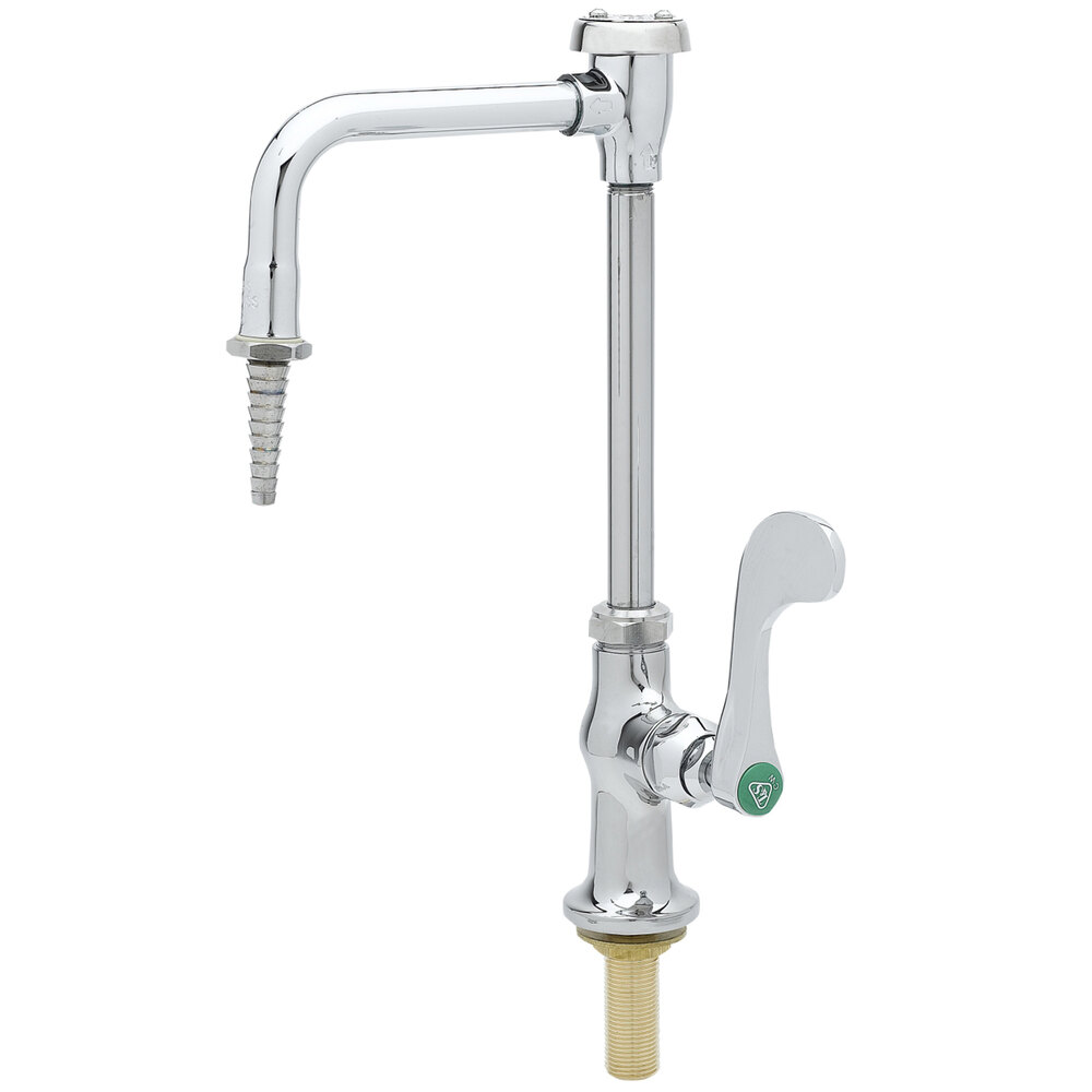 T&S BL-5709-05 Single Temperature Deck Mount Lab Faucet with 5 11/16" Spout, Serrated Tip, 4" Wrist Action Handle, Cerama Cartridge, and Vacuum Breaker