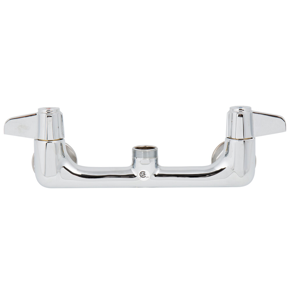 Equip by T&S 5F-8WLB00 Wall Mounted Faucet Base with Adjustable 8" Centers, No Spout, Cerama Cartridges, and Lever Handles