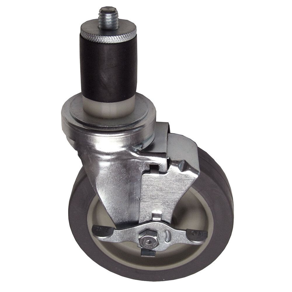 AllPoints 262407 5" Swivel Stem Caster with Brake for 1 5/8" O.D. Tubing - 300 lb. Capacity