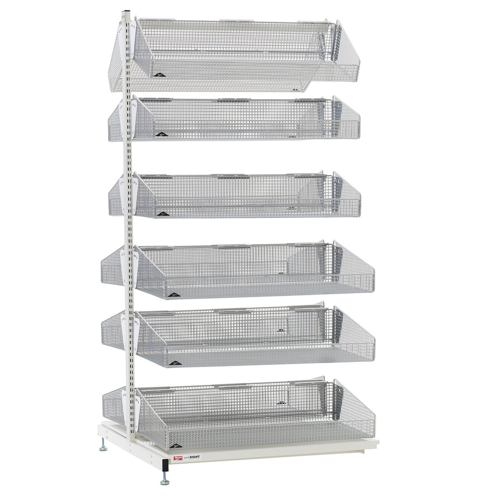 Metro QB248-S12A qwikSIGHT Double Sided Six-Level Basket Supply Stationary Adder Unit - 40 1/2" x 48 1/2" x 74"