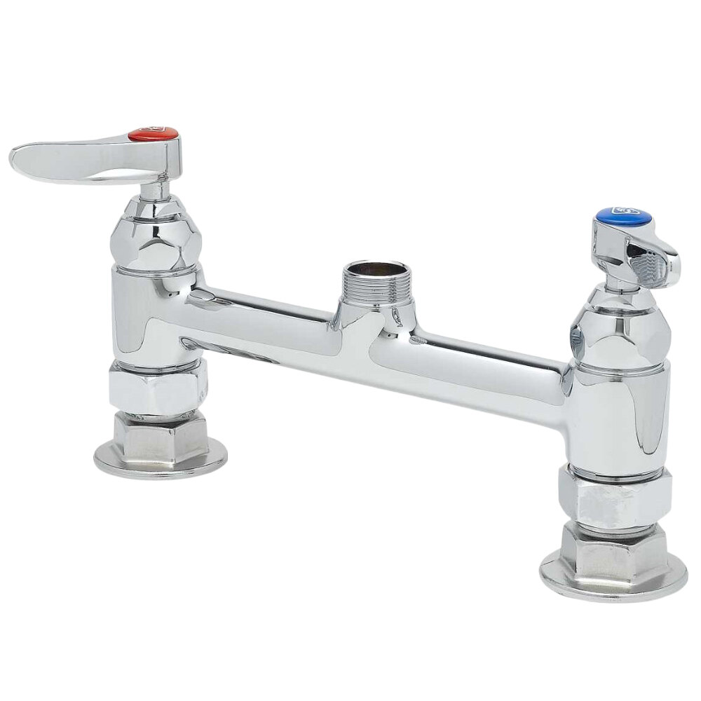T&S B-0320-LN Deck Mount Double Pantry Faucet Base with Adjustable Centers