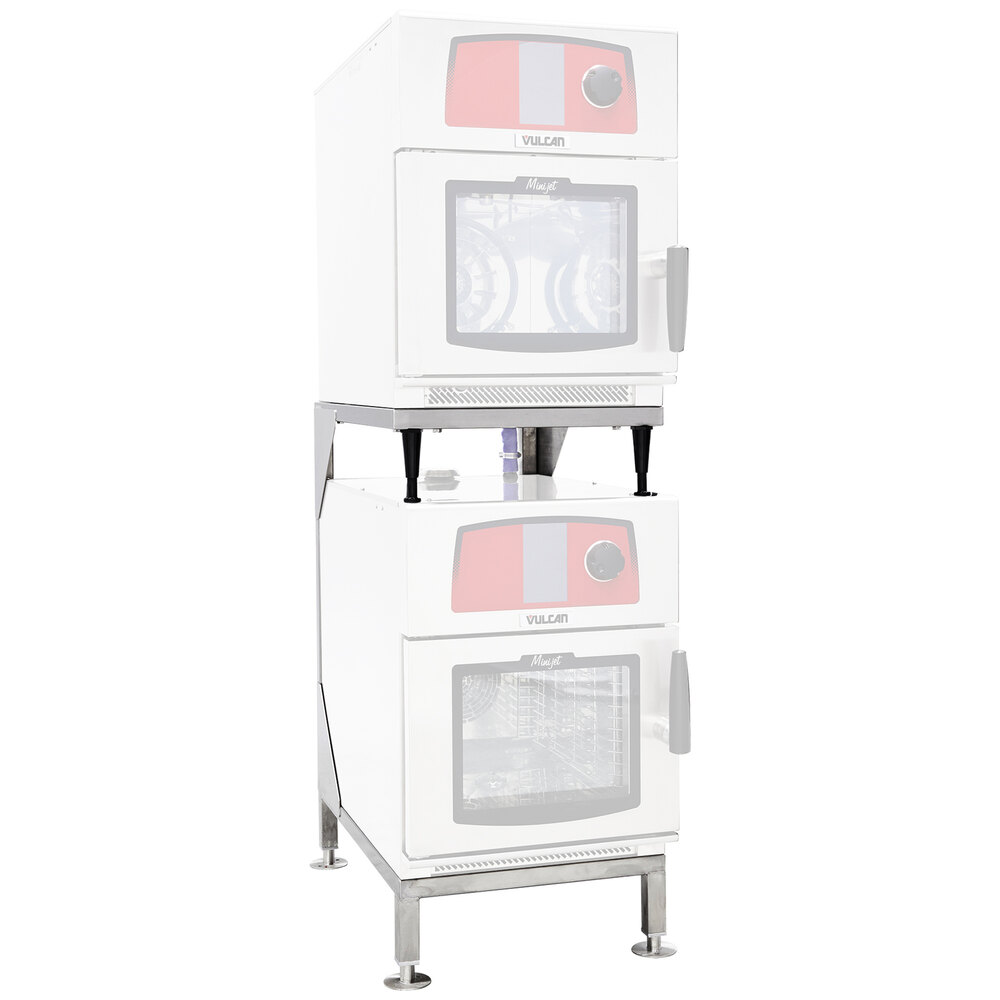 Vulcan MINI-STACK Stacking Kit with Cantilever-Style Stainless Steel Stand, Flanged Adjustable Feet, and Vent Stack Kit for MINI-JET