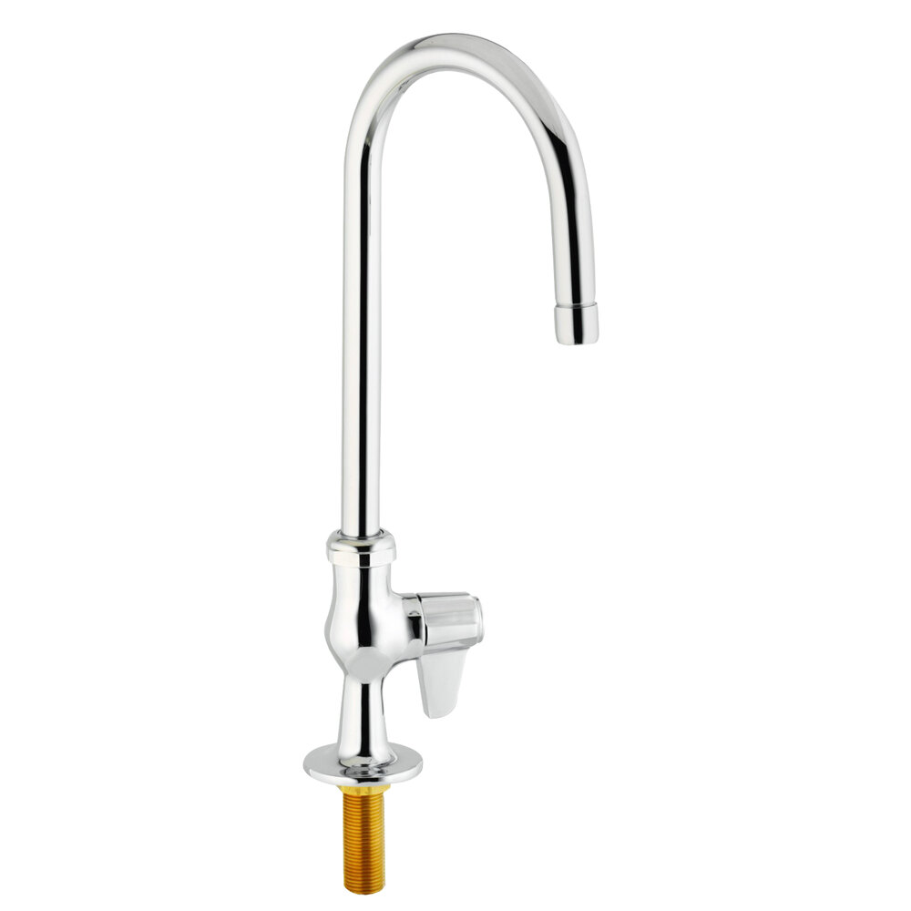 Equip by T&S 5F-1SLX05CA Deck Mounted Faucet with 5 7/8" Gooseneck Spout, Single Inlet, 2.2 GPM Aerator, and Lever Handle