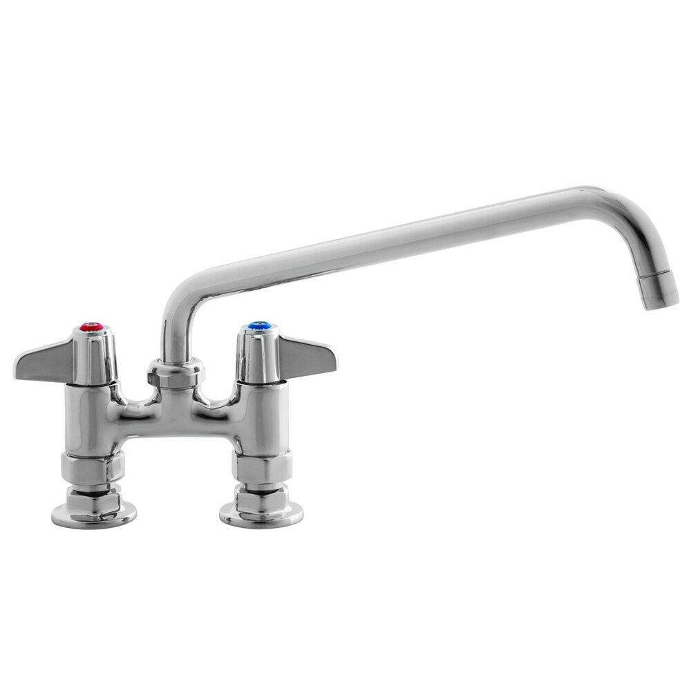 Equip by T&S 5F-4DLS12A Deck Mounted Faucet with 4" Centers, 12 1/8" Swing Spout, 2.2 GPM Aerator, and Lever Handles