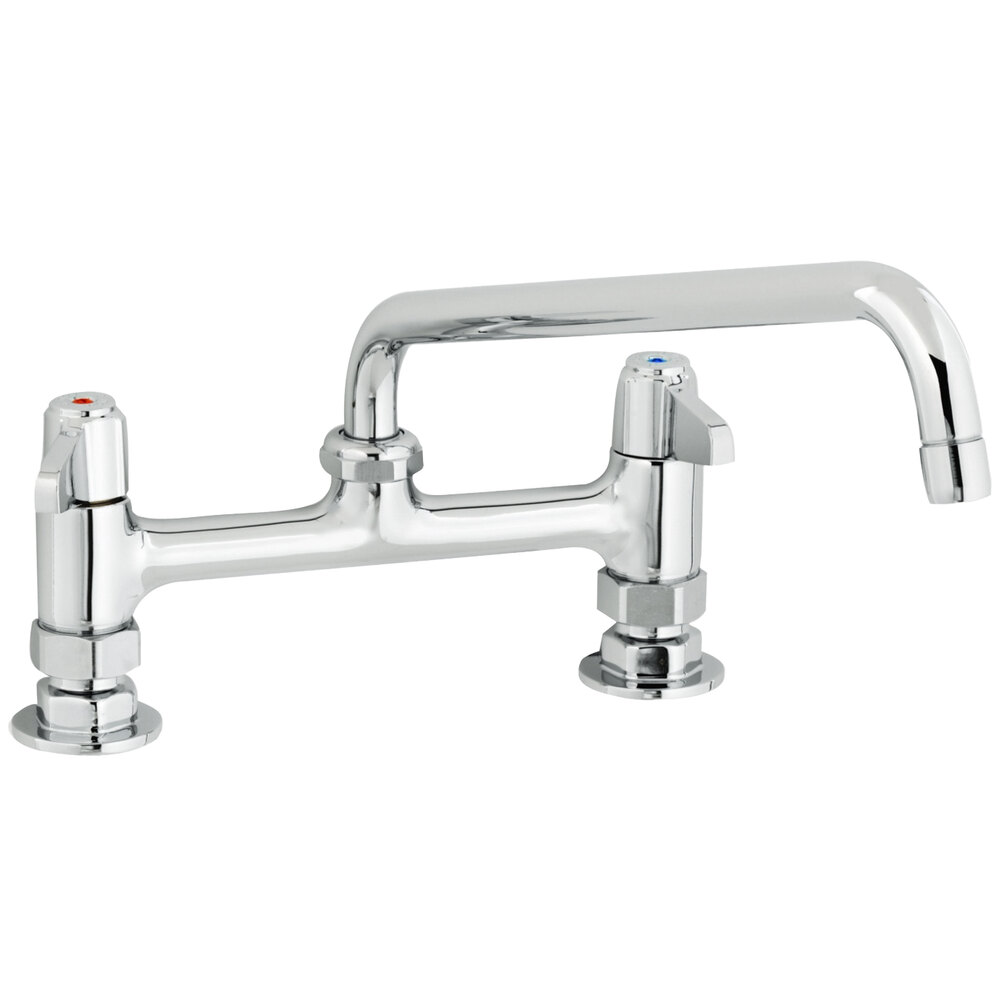Equip by T&S 5F-8DLS08A Deck Mounted Faucet with 8" Centers, 8 1/8" Swing Spout, 2.2 GPM Aerator, and Lever Handles
