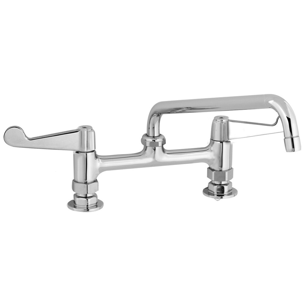 Equip by T&S 5F-8DWS08A Deck Mounted Faucet with 8" Centers, 8 1/8" Swing Spout, 2.2 GPM Aerator, and Wrist Handles