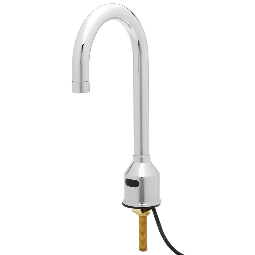 Equip by T&S 5EF-1D-DG-V5-HG Deck Mounted Sensor Faucet with 5 11/16" Rigid Gooseneck Spout, 0.5 GPM Non-Aerated Spray Device, and Thermostatic Mixing Valve