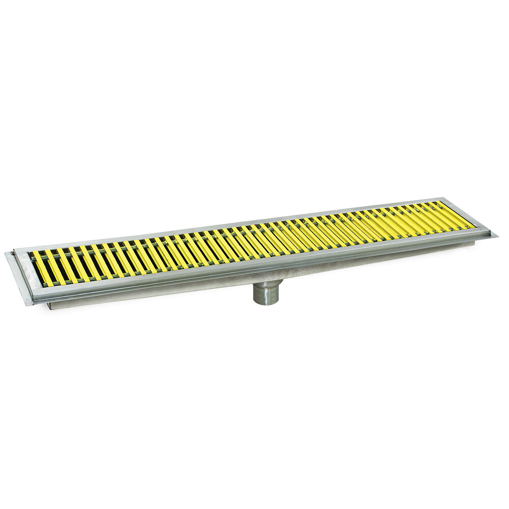 Eagle Group ASFT-15120-FG 120" x 15" Floor Trough with Yellow Fiberglass Grating