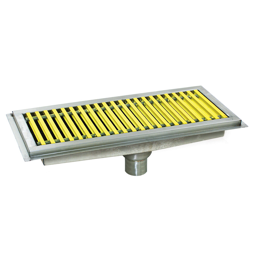 Eagle Group ASFT-1524-FG 24" x 15" Floor Trough with Yellow Fiberglass Grating