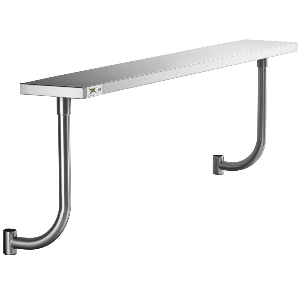 Regency 10" x 72" Stainless Steel Adjustable Work Surface for 72" Long Equipment Stands