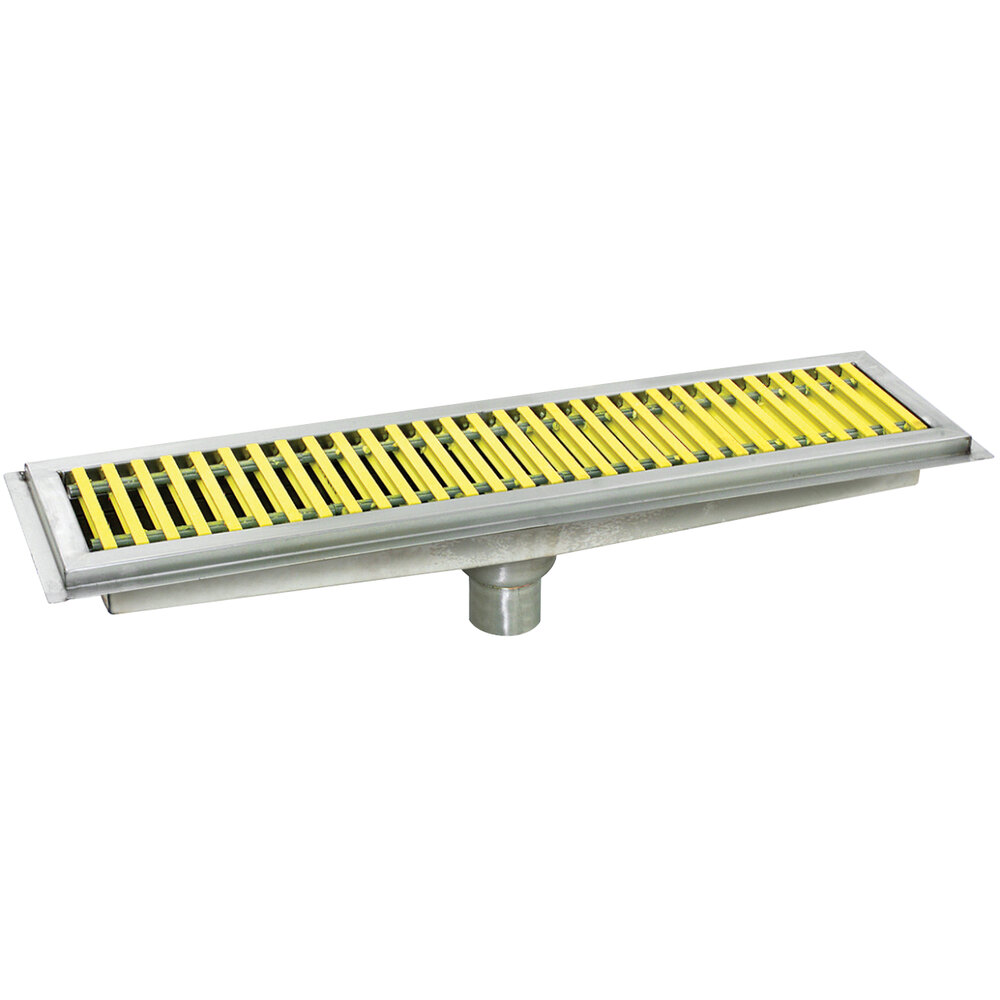Eagle Group ASFT-1224-FG 24" x 12" Floor Trough with Yellow Fiberglass Grating