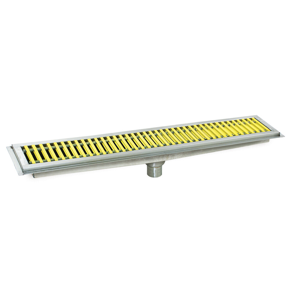 Eagle Group ASFT-1284-FG 84" x 12" Floor Trough with Yellow Fiberglass Grating