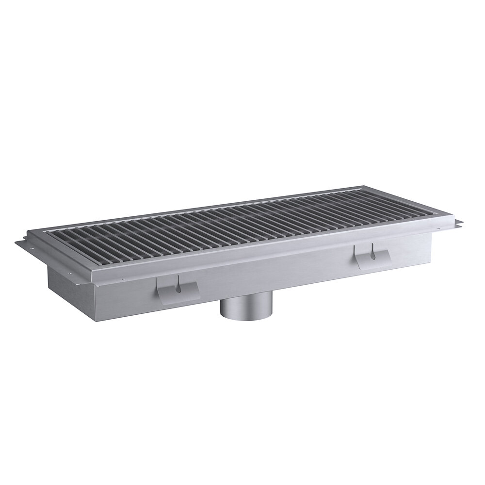 Regency 12" x 30" 14-Gauge Stainless Steel Floor Trough with Grate