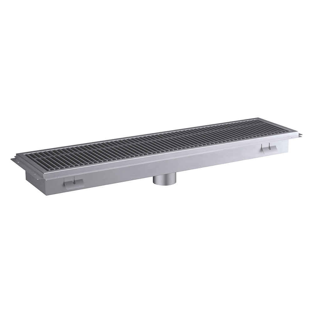 Regency 12" x 48" 14-Gauge Stainless Steel Floor Trough with Grate