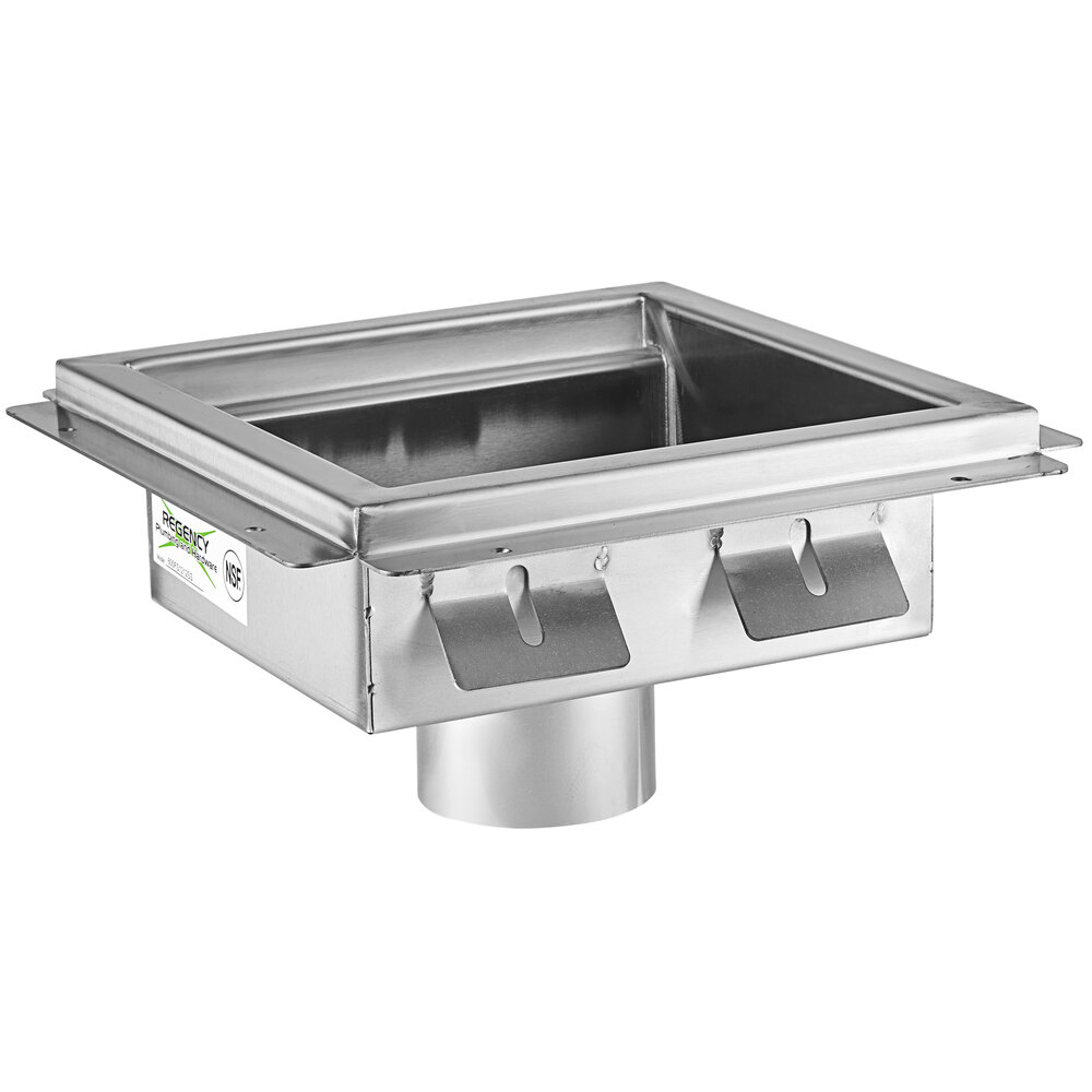 Regency 12" x 12" 14-Gauge Stainless Steel Floor Sink