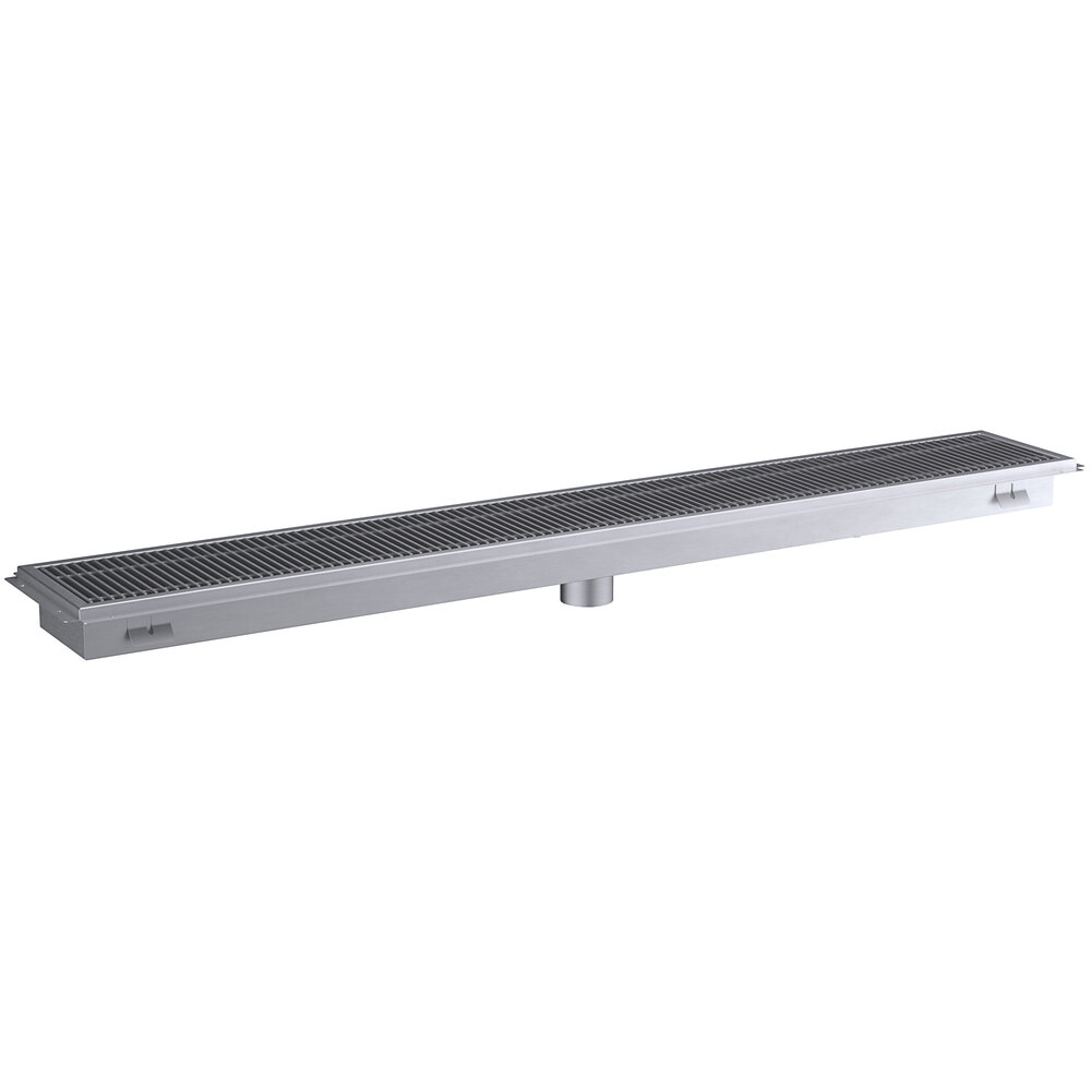 Regency 12" x 84" 14-Gauge Stainless Steel Floor Trough with Grate